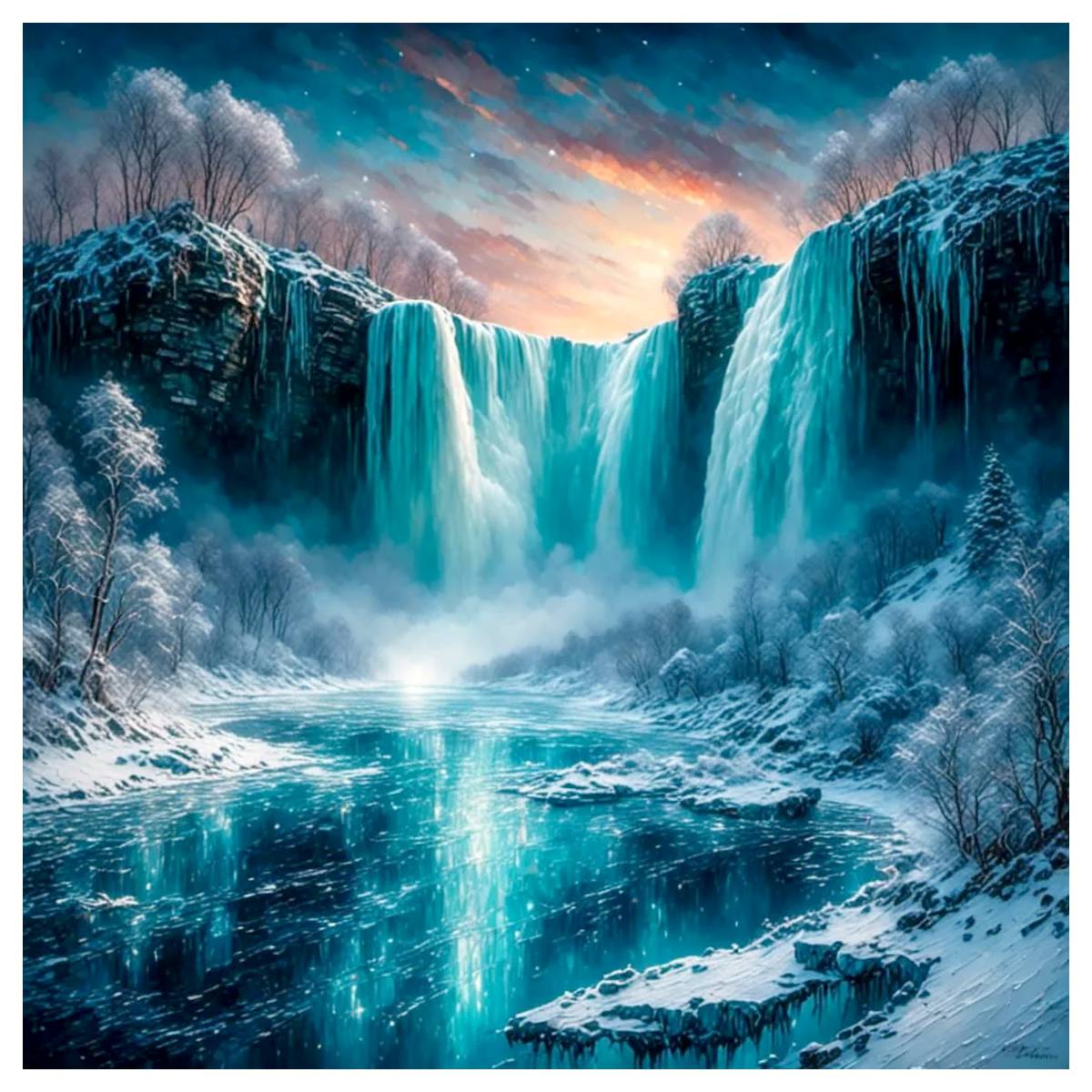 Cotton Embroidery Thread Skeins - Een prachtige waterval 40X40CM/15.74inch kruissteekset DIY
