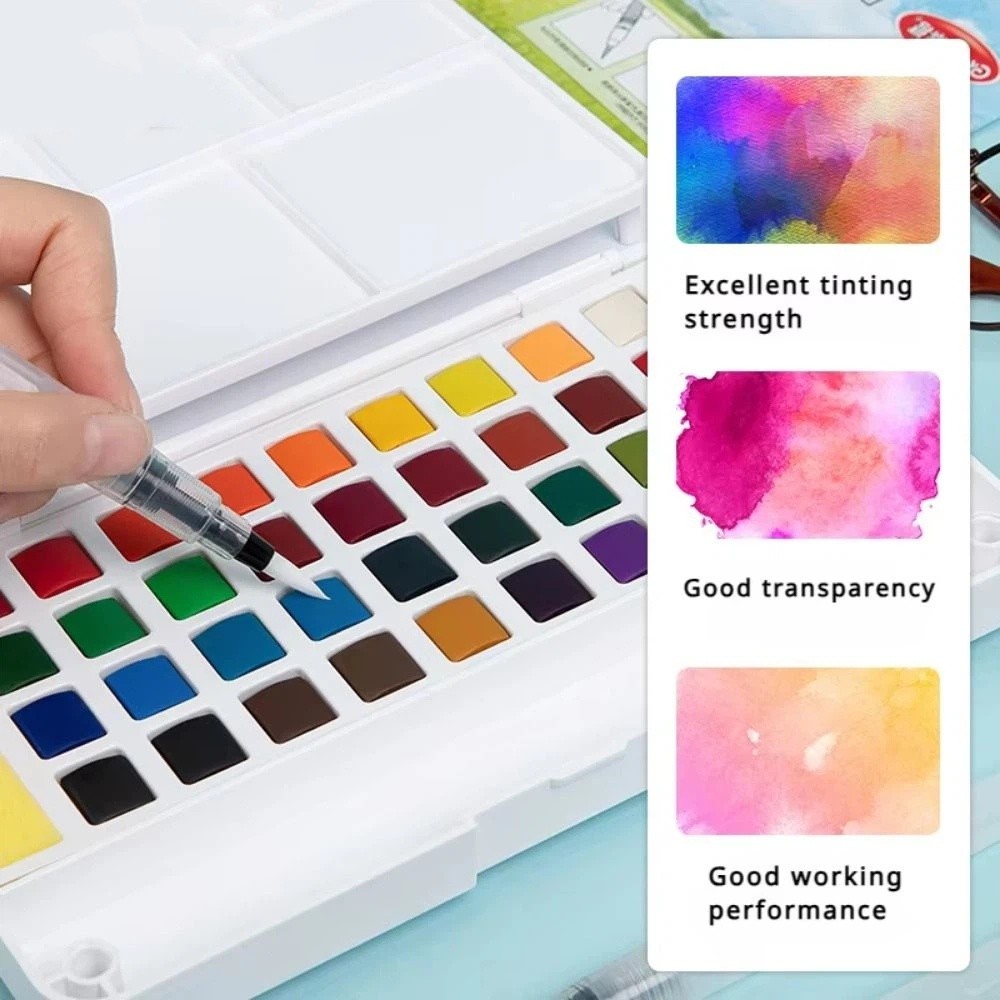 Watercolor Paint Set Solid Pigment - 12/18/24/36 kleuren, set met effen waterverf,