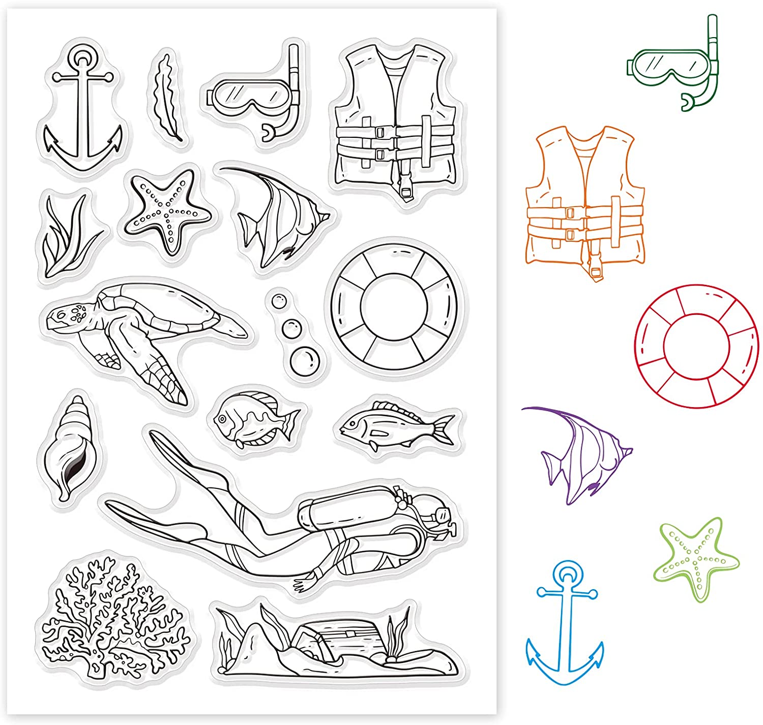 1PC Ocean World Duiken Clear S - Clear Silicone Stamps For Card Making recensie en prijs