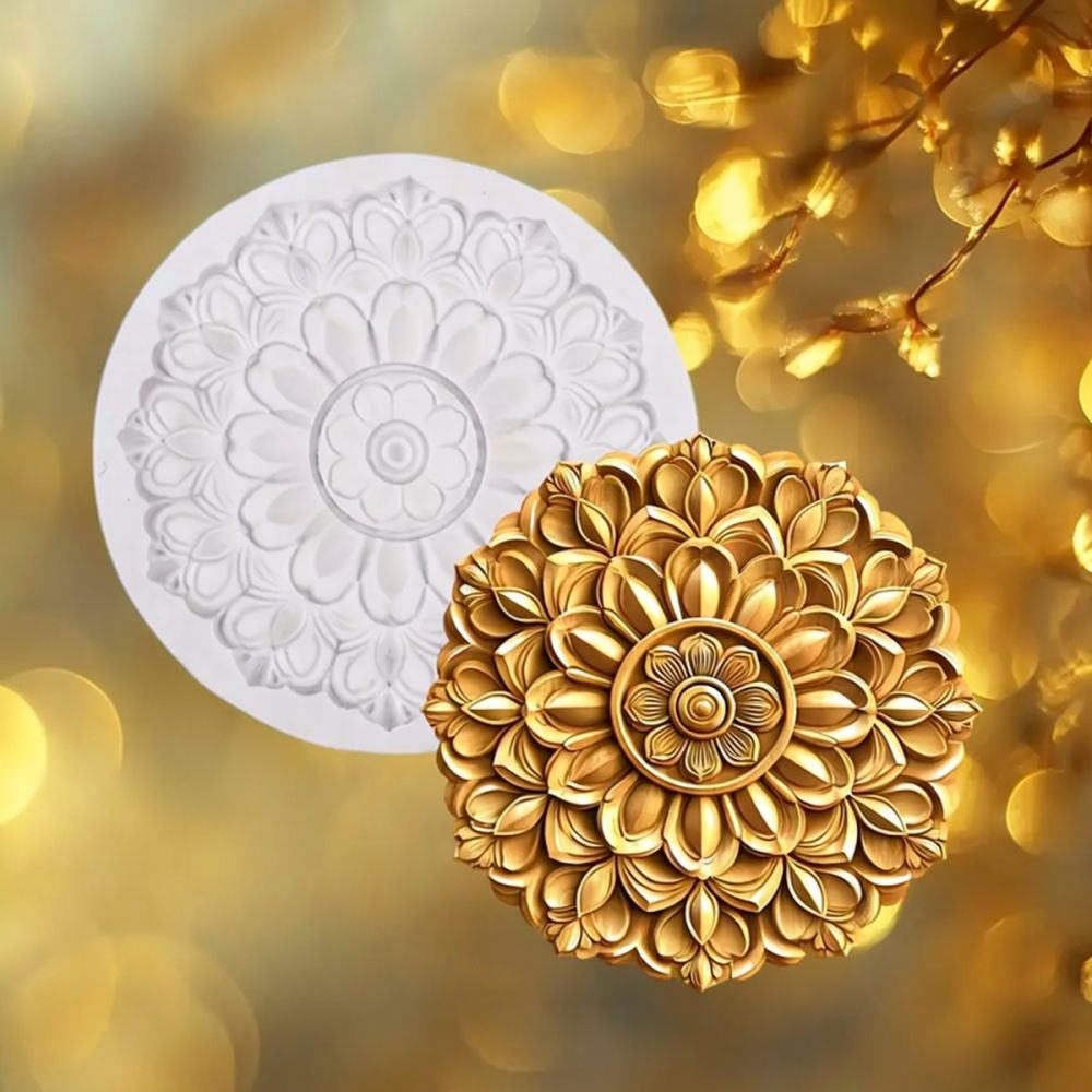 Ronde siliconen mal met bloemm - Silicone Epoxy Resin Molds Set recensie en prijs