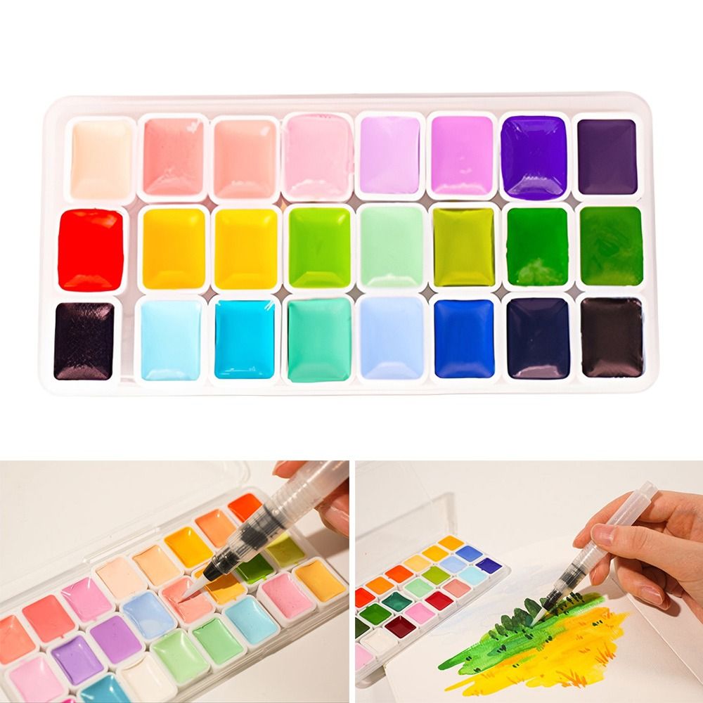 24 kleuren aquarelverfset kuns - Watercolor Paint Set Solid Pigment recensie en prijs
