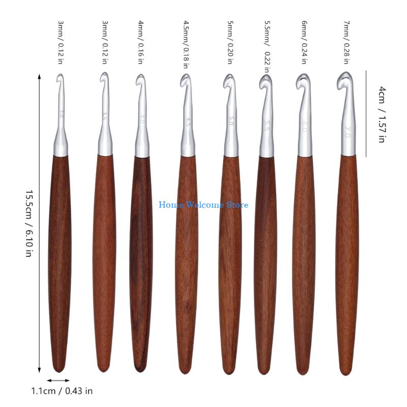 F68E 8-delige houten handvat h - Wooden Crochet Hooks Ergonomic Handle recensie en prijs